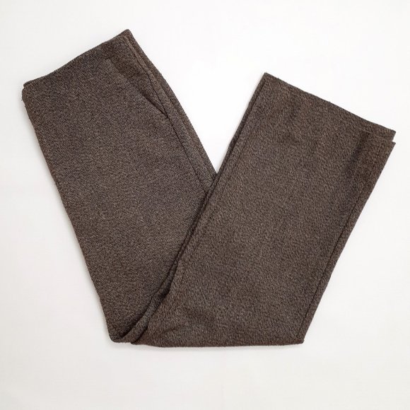 ANNE KLEIN Straight Leg Office Trouser in Chocolate Brown & Cream Wool Blend - Picture 3 of 16